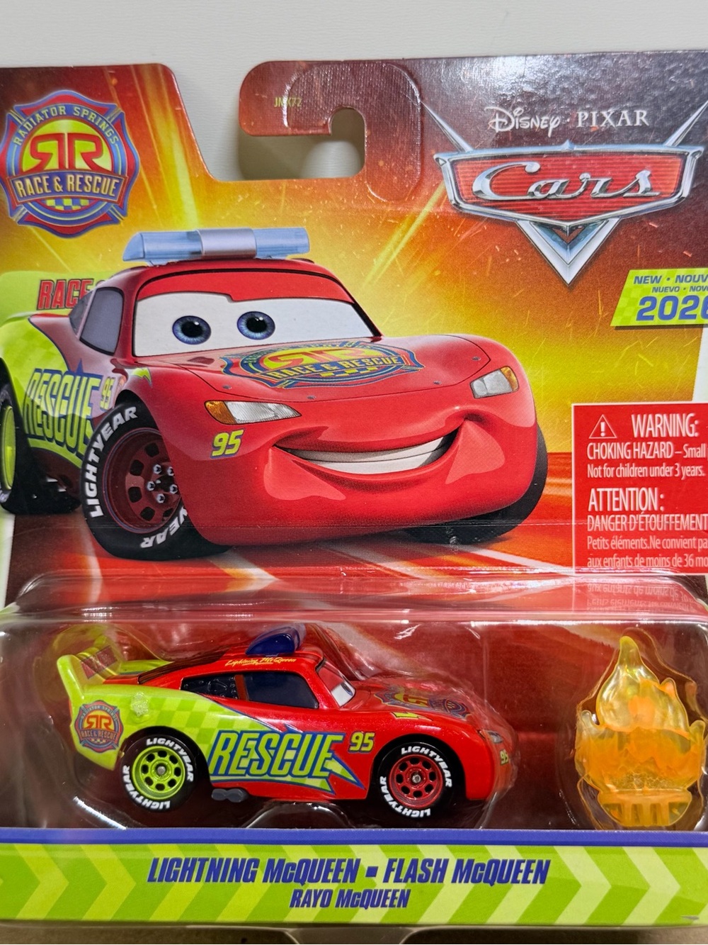 Disney Pixar Cars Lightning McQueen Rescue Toy Car - Red & Lime